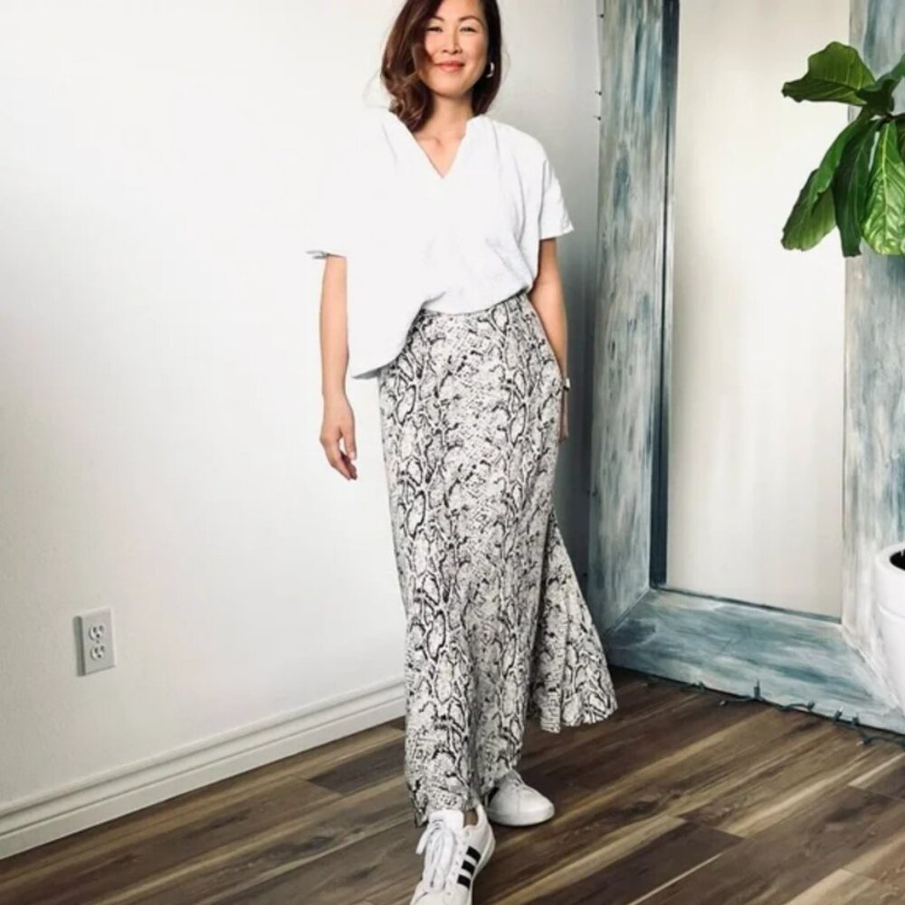 Reformation Snake Skin Maxi Skirt